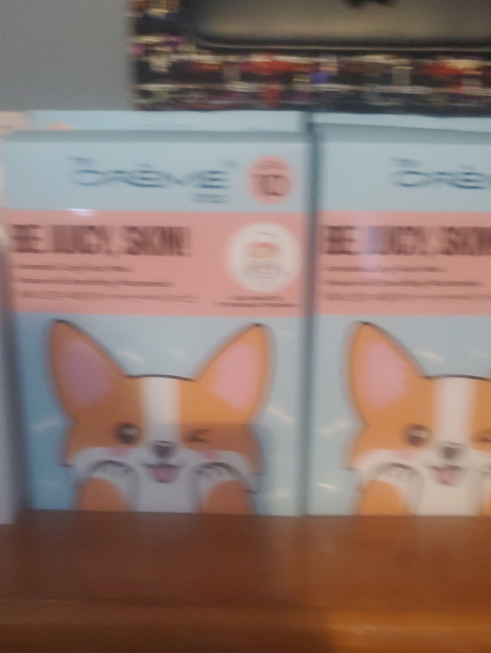 Cute Corgi Face Sheet Mask - Blue & Peach